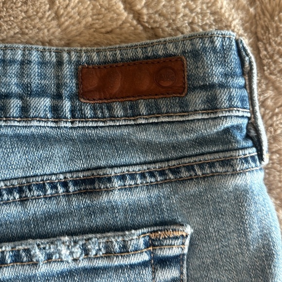 Ag Adriano Goldschmied Blue Distressed Jean Shorts - Picture 4 of 6